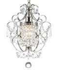 Small Crystal Chandelier Pendant Light Fixture With Elegant Sparkle One Light Adjustable Hanging Fixture For Entryway Bedroom Girls Room And Kitchen Island To Add That Lit Glow For Modern Home Decor in chrome with crystals