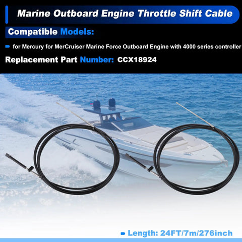 Two Pack 7 Meter Boat Throttle And Shift Cable For Mercury MerCruiser Outboard Engine Remote Cable Replacement OE CCX18924