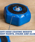Multipurpose Project Blocks Set with blue hexagon woodworking block showing anti-mess coating resisting paints and glue.