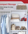 Folded Emergency Home Fire Escape Ladder Rope 3 Story Extendable To 25 Feet on closet shelf for easy access