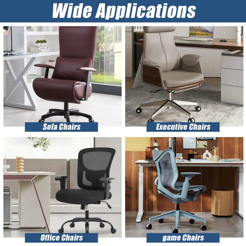 Example of chairs: sofa chair, executive chair, office chair, game chair with 28 Inch Heavy Duty Office Chair Base Replacement.