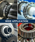 Built Tough Chrome Steel Tapered Roller Bearing Cone And Cup Set With 35 Mm Bore 55 Mm Od And 14 Mm Thickness Features Abec3 Precision in automotive applications.