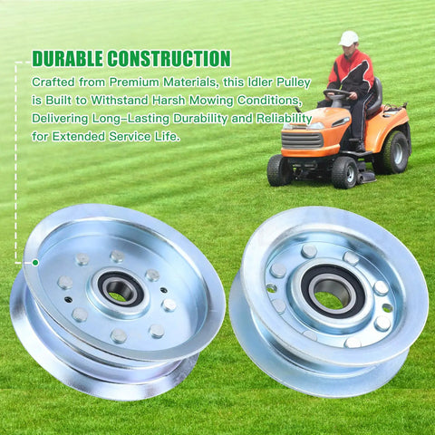 Heavy Duty Idler Pulley Replacement For John Deere GY22172 And GY20629 Fits 42 Deck D130 Mower Parts on grassy background