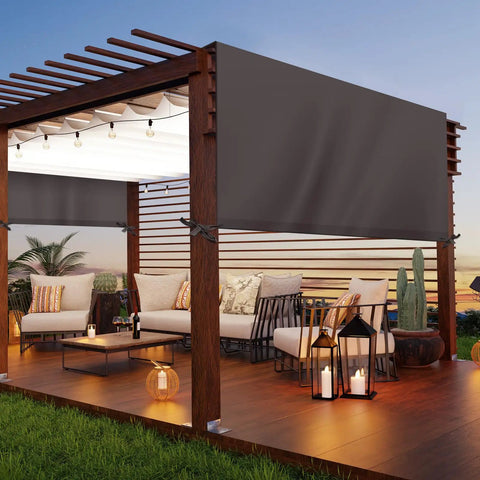 Backyard Friendly Universal Pergola Replacement Canopy For Outdoor Patio And Porch, Waterproof Shade Top Cover, 14 X 10 Ft Coffee Brown