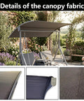Navy Blue Canopy Replacement Fabric For Outdoor Patio Swing 78x44 Inches, Fits 2 To 3 Person Swing, Replacement Top Cover