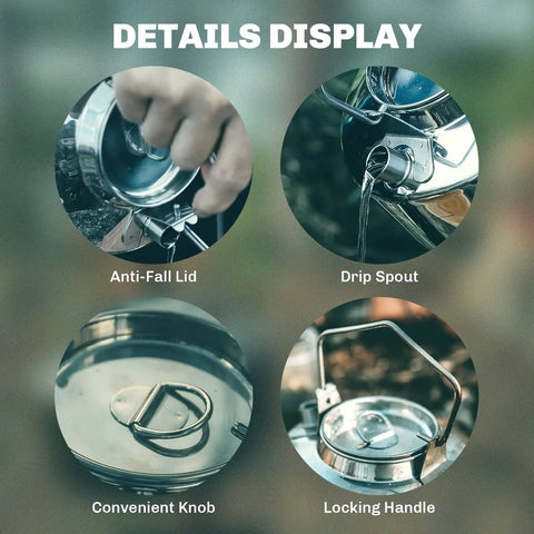 Details of One Liter Lightweight Stainless Steel Camping Kettle Built Tough For Bushcraft And Outdoor Campfire Use Portable Tea Pot