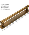 Straight Up Solid Zinc Alloy Cabinet Pulls With Vintage Backplate Antique Brass Drawer Handles 9 inch heavy duty pull