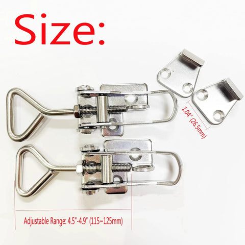 Heavy Duty Marine Toggle Catch Latch 316 Stainless Steel Boat Fastener Saltwater Tough Nautical Hardware, size 4.5-4.9 in.