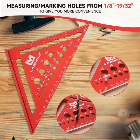 Rafter Square 7 Inch and Framing Square 12 Inch Carpenter Set, Aluminum CNC Machined Squares with measurement markings