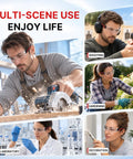 Multi-scene use of Thirty Pack Clear Safety Glasses For Men Bulk Hustle Ready Wrap Around Fit in woodworking, gardening, and lab work.