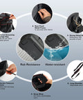 Detailed features of Large Grill Caddy With Hard Bottom And Paper Towel Holder All In One Outdoor BBQ Utensil Organizer with close-ups.