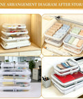 Solid 5 Pack Clear Hard Shell Zipper Cases Stackable Storage Pouches neatly arranged on shelves for organizing supplies.