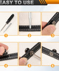Instructions for using Badass Twenty Piece Round Head Button Stud Screws Seven Mm Brass Chicago Style Screws for leather crafting.