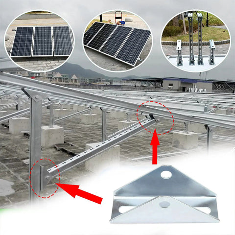 Four Piece Adjustable Tilt Mount Brackets For Solar Panels with galvanized steel build for easy installation and angle adjustment.