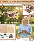DIY Wooden RC Drone Kit For Adults And Beginners Build Your Own Quadcopter With Gyroscope Remote Control 3D Blocks