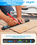 Flat Out Precise 16 Inch Digital Angle Finder Crafted From Durable Aluminum Alloy Featuring An Easy Read Scale Built For Woodworking And Cabinetry When You Gonna Strike Exactly Where It Counts in use on a work surface.