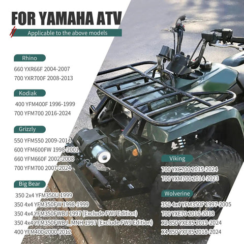 Image of compatible Yamaha ATV models for Bombproof Clutch Hub One Way Bearing Fits Yamaha Big Bear Kodiak Grizzly Rhino Wolverine Viking