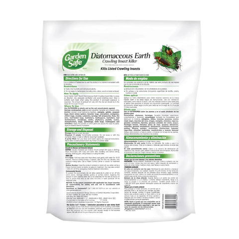 Bag of Crawling Insect Killer With Diatomaceous Earth For Organic Home Garden Use Kills Cockroaches Ants And Other Listed Insects On Contact Indoors And Outdoors Four Pound Bag