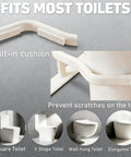 Heavy Duty Toilet Safety Rails For Seniors With Nighttime Reflective Armrests And Base No Fuss Height Adjustments Bulletproof Bathroom Support Bar Fits Standard Toilets Wood Trim, features built-in cushion for scratch prevention.