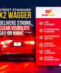 Wig Wagger Electronic Alternating Flasher Strobe Lights Relay Controller For Car Truck And Motorcycle Heavy Duty 72W Load Be Seen On The Road With Powerful Emergency Warning Alerts, rear view of red car