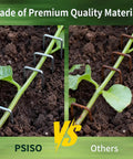 Comparison of 57 Pack 4 Inch Galvanized U Shaped Garden Stakes and rusty stakes securing plants