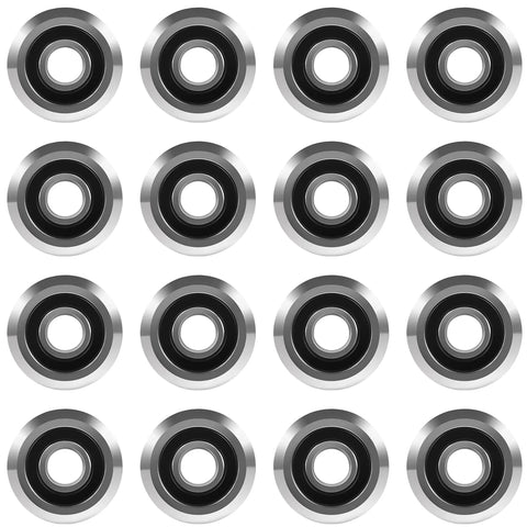 16 Pack Rm2 2Rs Three Eighths Inch Double Rubber Sealed Mini Ball Bearings With Precision V Groove Pregreased.