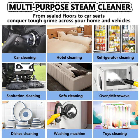High-Pressure 3000W Steam Cleaner With Ozone Function For Deep Cleaning Heavy Kitchen Grease And Stubborn Dirt in various cleaning applications.