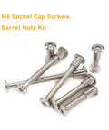Real Deal M6 Socket Cap Bolts And Barrel Nuts Assortment Kit Nickel Plated Hex Button Head Screws For Furniture Assembly And Crib Repair 100 Piece M6X20 To M6X80MM Set with shiny nickel finish.