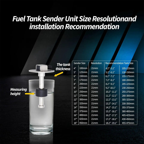 Top Shelf Marine Fuel Sending Unit Serves Up Dead Accurate Readings With 240 To 33 Ohms Resistance And Built Tough Four Inch Float Arm For Boat Gas Tank Level Sender Replacement dimensions chart with sender sizes and installation recommendations.