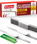 Premium Workhorse Self Adhesive File Prong Fasteners With Bulletproof Archival Adhesion For Sorting Reports Charts And Documents In A Two Inch Capacity One Hundred Piece Bundle with box and fasteners displayed.