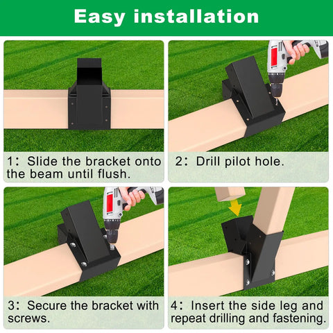 Beefy A Frame Swing Set Bracket Kit With Mounting Hardware Heavy Duty DIY Middle Bracket For 4x4 Posts And 4x6 Beams Stable Backyard Swing Hardware For Long Lasting Easy Install