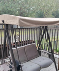 Replacement Canopy For Outdoor Swing Seat 2 To 3 Seater Patio Chair Waterproof All Weather Sun Shield Top Cover Heavy Duty For Porch Yard Pool Area 195x122cm 77.8x48in 300D Polyester