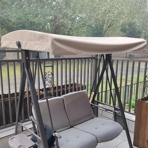 Replacement Canopy For Outdoor Swing Seat 2 To 3 Seater Patio Chair Waterproof All Weather Sun Shield Top Cover Heavy Duty For Porch Yard Pool Area 195x122cm 77.8x48in 300D Polyester