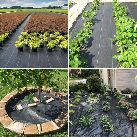 Heavy Duty Weed Barrier Landscape Fabric 6Ft Wide By 50Ft Long, 3.2oz Polypropylene Woven Geotextile Ground Cover For Gardens