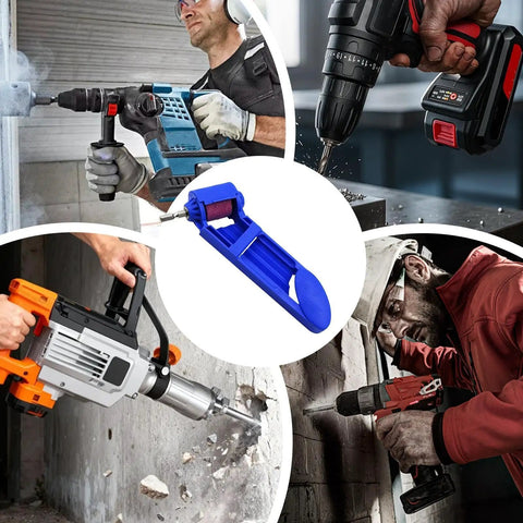 Heavy Duty Angle Grinder And Saw Cutter Featuring Field Ready Drill Bit Sharpening Tool With Brown Fused Alumina Wheel And Antislip Hex Shank For No Sweat Operation And Hard Core Trade Repairs in action, showcasing various drills.