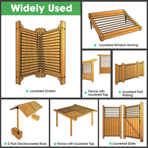 All In One Louver Bracket Kit For Deck Sunblind System Includes 22 Brackets 10 Actuators Screws Rivets And Instructions Fits 11 Boards Of 48 Inches Each Powder Coated Iron For Outdoor Louvered Fence Pergola And Shutter