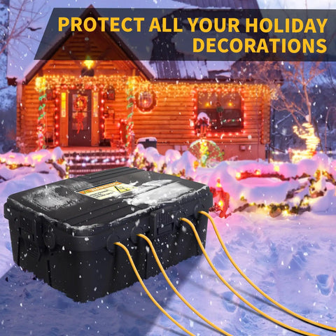 Huge Outdoor Electrical Box Waterproof 12 Inch X8 Inch X5 Inch Heavy Duty IP54 Weatherproof Extension Cord Cover with cables.