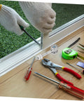 Installing Heavy Duty Sliding Door Wheel Roller Kit With Double Bearing Steel Trolley Carriage using tools on a floor.