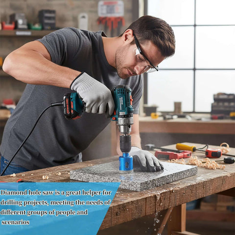 ChilternCasa 3/4-in diamond core drill bits with triangle shank, vacuum brazed, pack of 2, drilling granite (front view)
