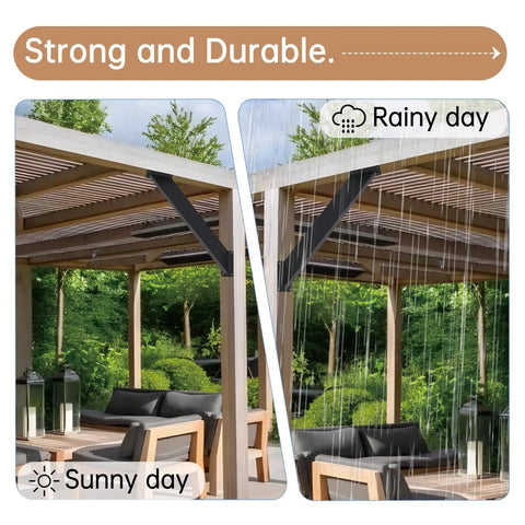 Heavy Duty 4 Pack 45 Degree Angle Pergola Bracket Connectors For 4x4 Posts Built To Last In DIY Wood Gazebos Tree Houses Cabins And Patio Kits With Steel Build And Black Powder Coat For Stable Support