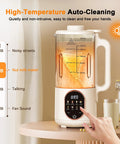 50 Oz Nut Milk Maker With 10 In 1 Functions And 20 Blades For Almond Cashew Coconut Oat Milk Plant Based Bevs Plus Chowder Juice Soy Milk Delay Start Boil Water Keep Warm And Auto Clean on kitchen counter