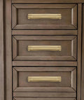 Straight Up Heavy Duty 6 Inch Cabinet Pulls With Slick Brushed Gold Finish And Solid Brass Base Plate For Kitchen Drawers on wooden drawers