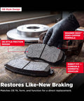 Mechanic handling Ceramic Front Disc Brake Pad Set For Ford Edge OE Style Replacement With Quiet Three Layer Shim.