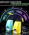 3.5L High Power Steam Cleaner 3000W With Continuous Steam & 9 Accessories showing instant heating feature with blue and yellow steam cleaners.