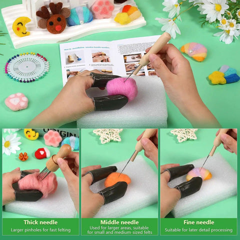 Ultimate Needle Felting Tool Kit For DIY Wool Projects With 60 Felting Needles And 68 Piece Set Including Foam Pad Wooden Handle