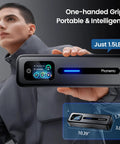 Upgraded Portable Wireless Printer With Touchscreen, Bluetooth Thermal Inkless M832D held by person in jacket
