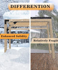 8 Pack 45 Degree Pergola Brackets With Drainage Holes For Gazebos And Pergolas, Fits 2x4 Lumber, Heavy Duty Steel, Black Powder Coated To Deter Rust, Easy Install, Built To Keep Outdoor Structures Solid And Safe, shown reinforcing outdoor wooden structures in weather conditions.