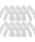 10 Pack Silver Tone Drop Down Lid Hinges With Lid Stay Support for flap doors and cabinets displayed in a spread layout