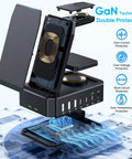All In One 300W Charging Station for Multiple Devices With 10 in 1 Wireless Charger GaN III USB C 65W PD Fast Charging Stand Dock