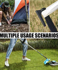 Heavy Duty Boundary Wire Pegs Straight Up Durable Portable Cable Stakes For Yard Setup shown in multiple outdoor uses.